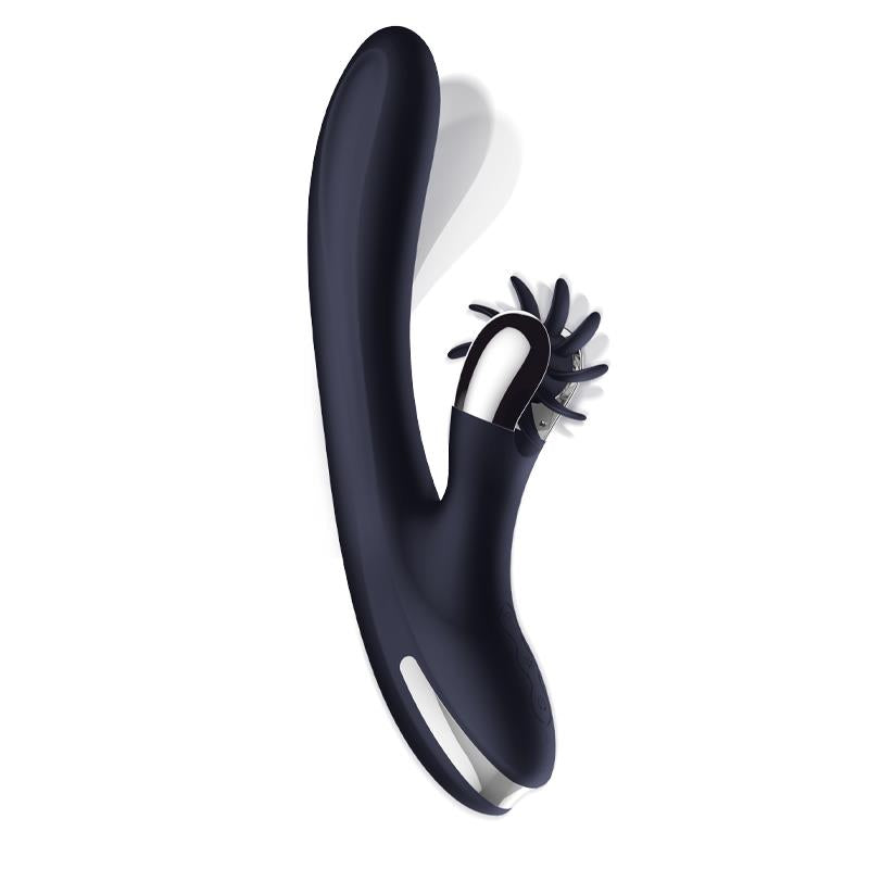 INTOYOU Darkspace Vibrador con Lenguas Rotadora y Movimiento Finger Azul