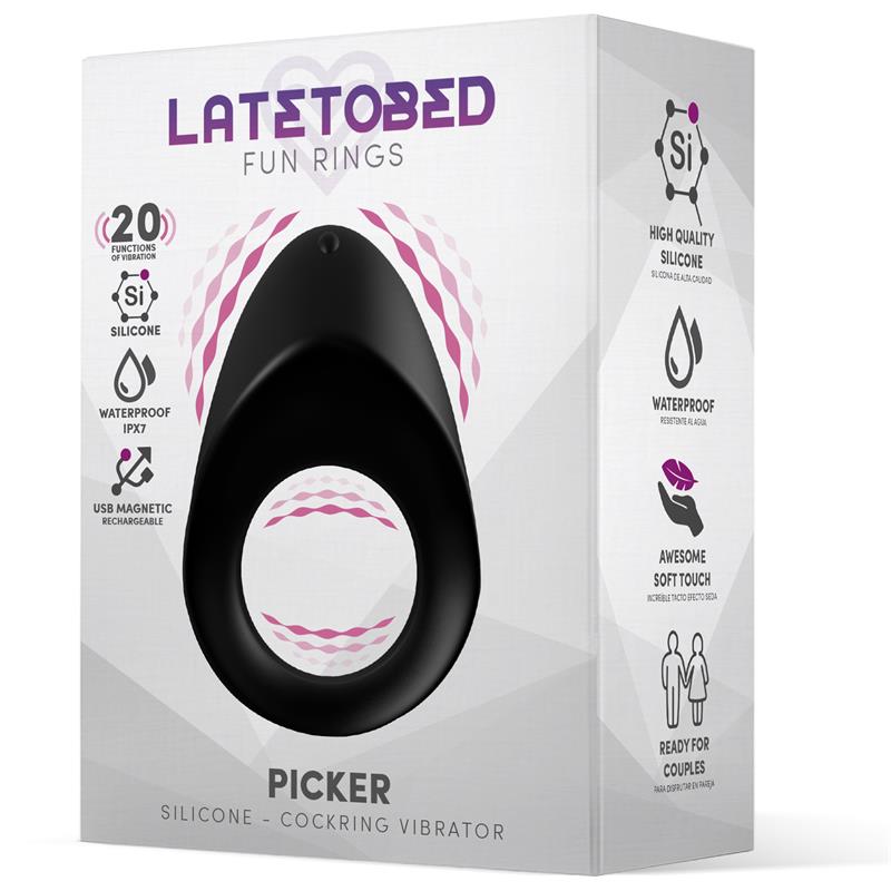 LATETOBED Picker Anillo Vibrador Parejas Silicona
