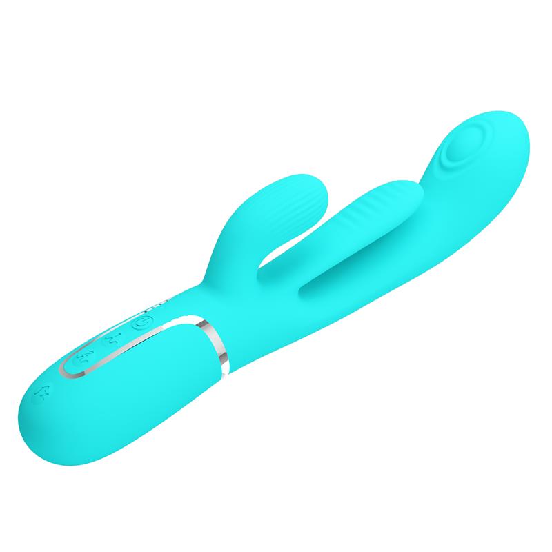 Shania Vibrador con Lengua y Thumping Turquesa
