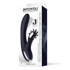 INTOYOU Darkspace Vibrador con Lenguas Rotadora y Movimiento Finger Azul