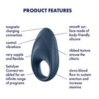 Mighty One Anillo Vibrador con APP Azul