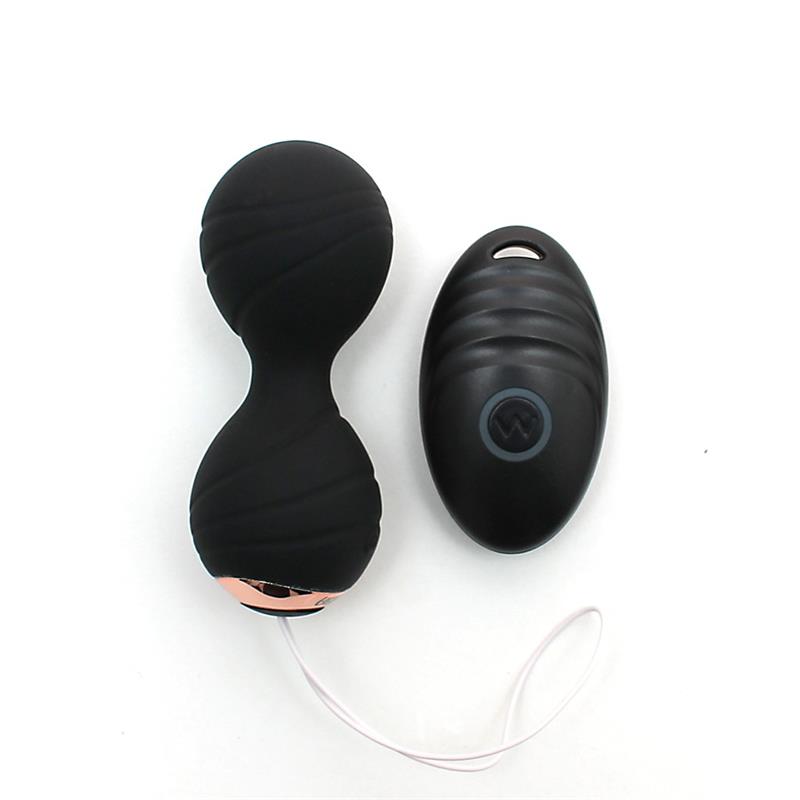 RIMBA TOYS Bolas Kegel con Vibración y Control Remoto Cannes Negro