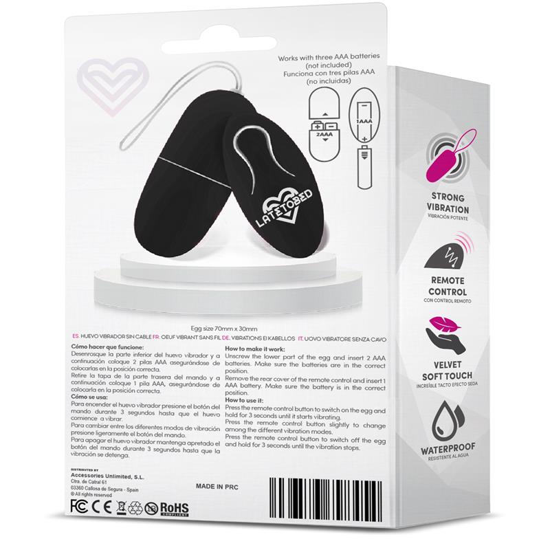 LATETOBED Ecoblack Huevo Vibrador con Control Remoto