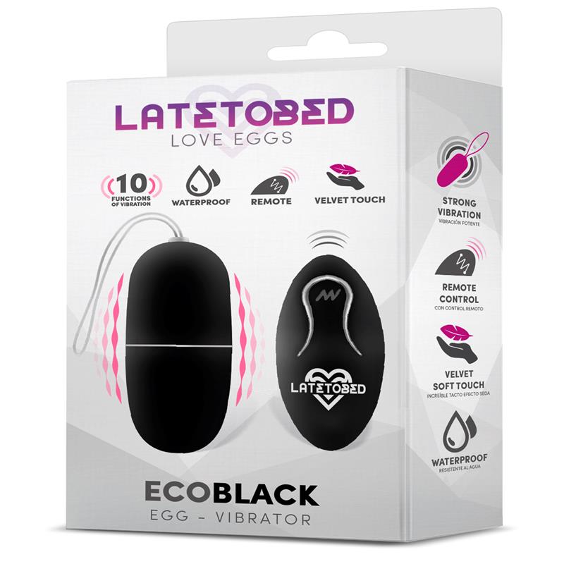 LATETOBED Ecoblack Huevo Vibrador con Control Remoto